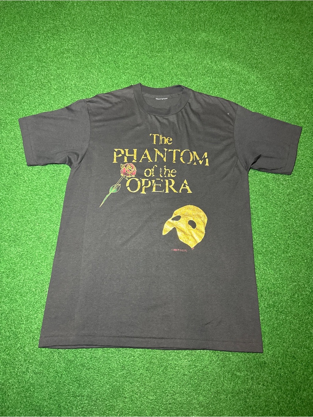 Phantom Of The Opera Vintage Large Gold Graphic 80s 90s T Shirt Hip Hop Kanye